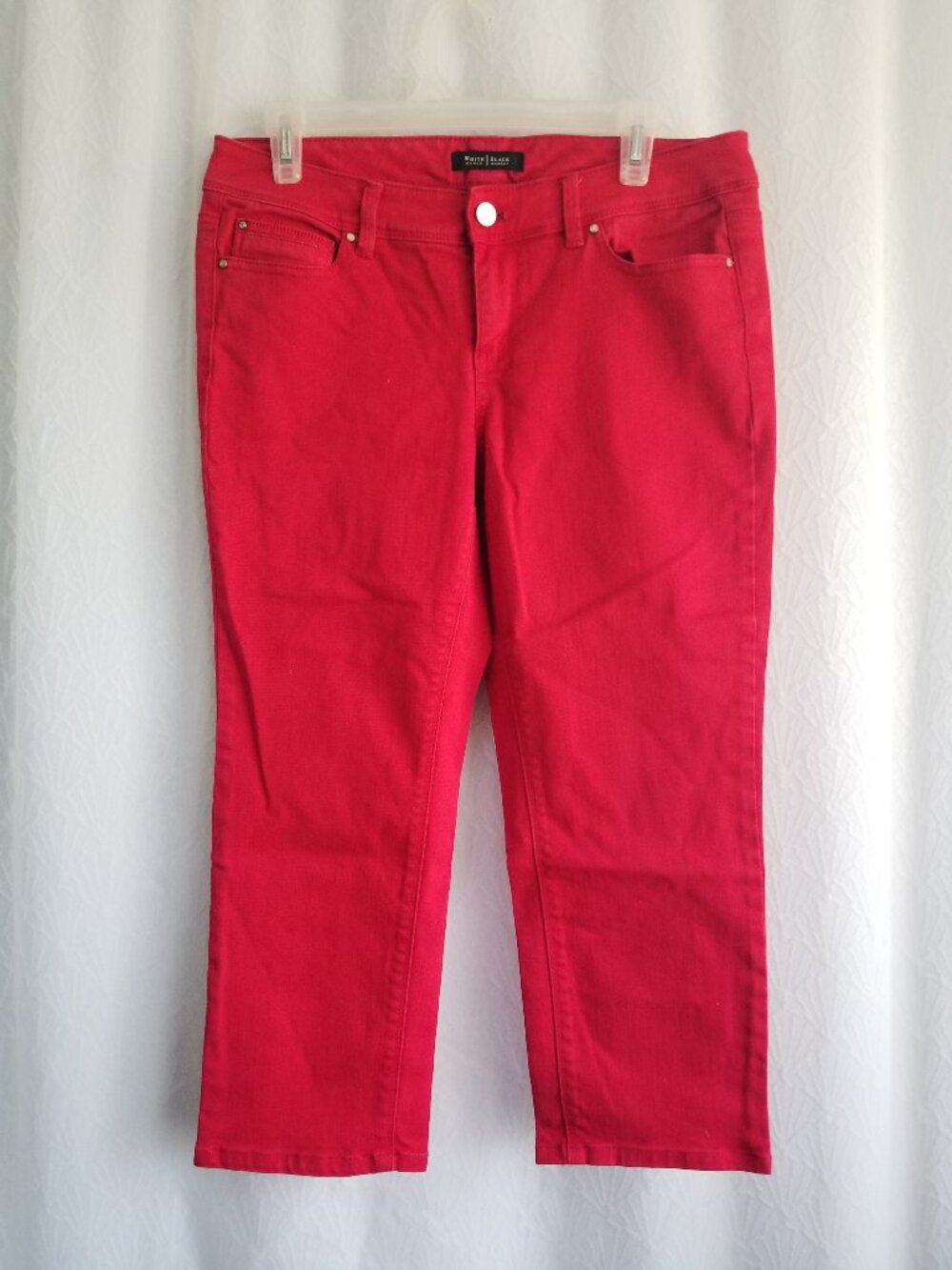 WHBM White House Black Market Red Jeans Slim Crop Capris 10